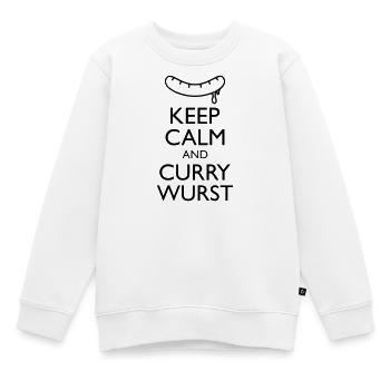 Keep calm and Curry Wurst - Kinder Premium Organic Sweatshirt - Weiß - Vorne - AI Model Kid Male (0cm)