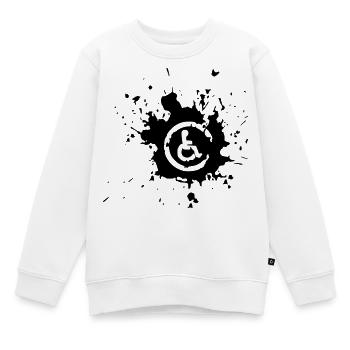 Bild Rollstuhl Behinderte Farbspritzer * - Kinder Premium Organic Sweatshirt - Weiß - Vorne - AI Model Kid Male (0cm)