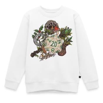 Druide de dés de table D20 pour jeu de rôle - Sweat Premium enfant bio - blanc - Devant - AI Model Kid Male (0cm)