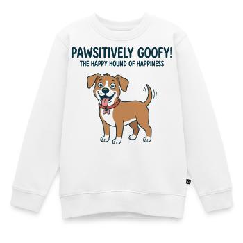 Pawsitively Goofy Dog Spaß - Kinder Premium Organic Sweatshirt - Weiß - Vorne - AI Model Kid Male (0cm)