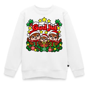 Fröhliche Weihnachten – Otterfamilien-Design - Kinder Premium Organic Sweatshirt - Weiß - Vorne - AI Model Kid Male (0cm)