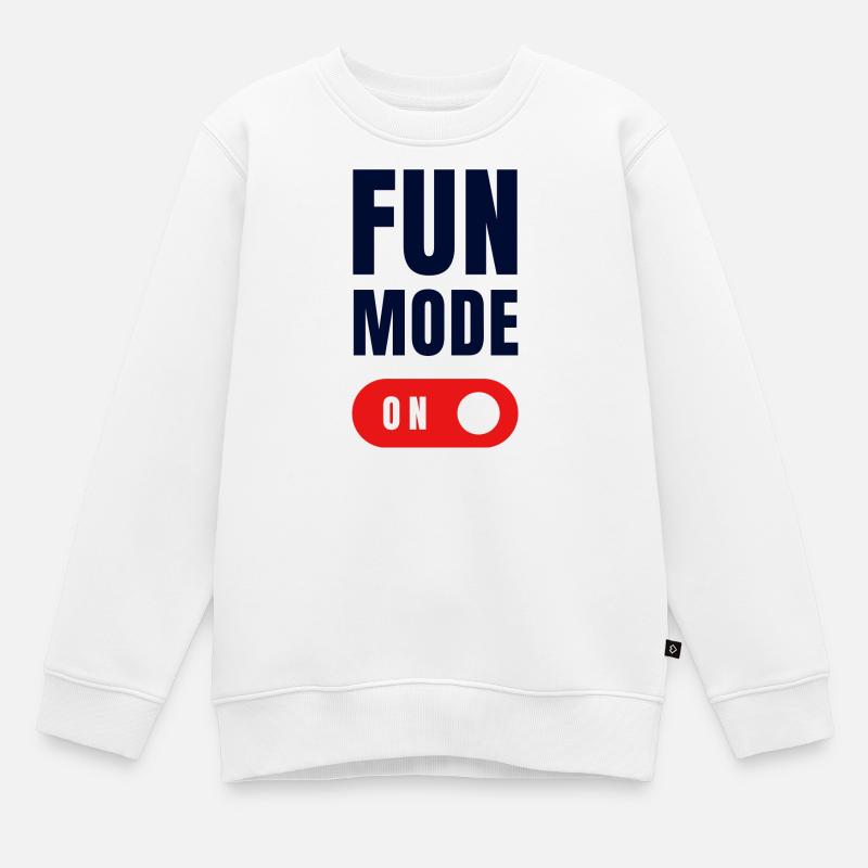 FUN MODE ON - Kids Premium Organic Sweatshirt - white