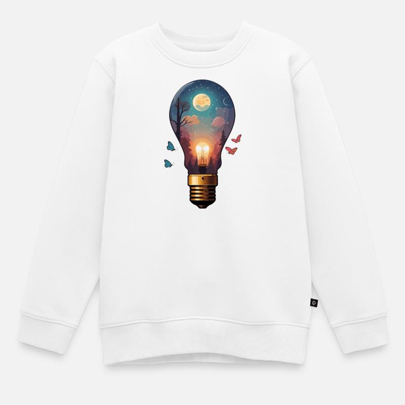 Ampoule au clair de lune - Sweat Premium enfant bio - blanc