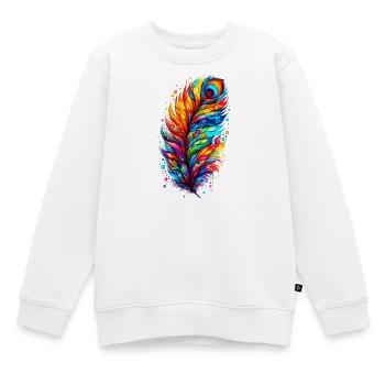 Feder - Kinder Premium Organic Sweatshirt - Weiß - Vorne - AI Model Kid Male (0cm)