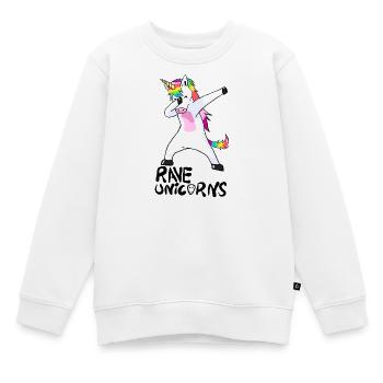 Logo Rave Unicorns Black Text - Kinder Premium Organic Sweatshirt - Weiß - Vorne - AI Model Kid Male (0cm)
