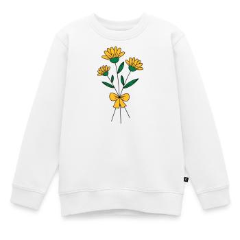 Bouquet de fleurs tricolore - Sweat Premium enfant bio - blanc - Devant - AI Model Kid Male (0cm)