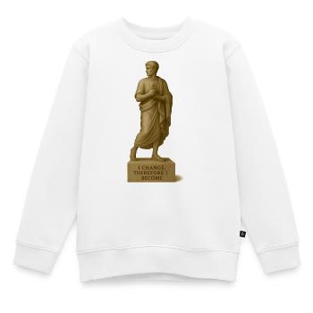 klassische Philosophie Skulptur - Kinder Premium Organic Sweatshirt - Weiß - Vorne - AI Model Kid Male (0cm)