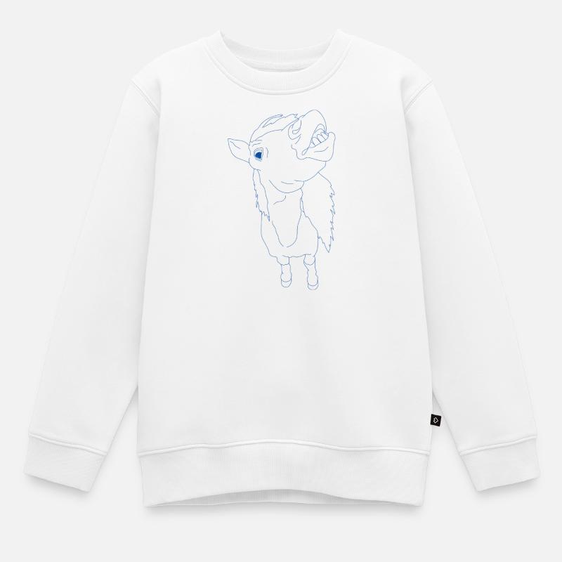 Drôle de cheval avec la gueule ouverte - Sweat Premium enfant bio - blanc