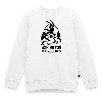 Ski social - Sweat Premium enfant bio - blanc - Devant - AI Model Kid Male (0cm)