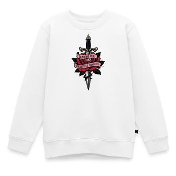 Dolch & Rose | wundervolle Tragödie | Valentine - Kinder Premium Organic Sweatshirt - Weiß - Vorne - AI Model Kid Male (0cm)