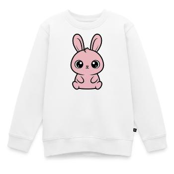 Kawaii Hase Rosa Große Augen Süß - Kinder Premium Organic Sweatshirt - Weiß - Vorne - AI Model Kid Male (0cm)