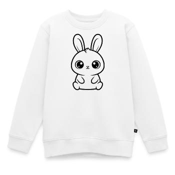 Kawaii Hase Große Augen Süß Vektor - Kinder Premium Organic Sweatshirt - Weiß - Vorne - AI Model Kid Male (0cm)