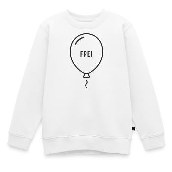 Frei – Luftballon Motiv mit Leichtigkeit - Kinder Premium Organic Sweatshirt - Weiß - Vorne - AI Model Kid Male (0cm)