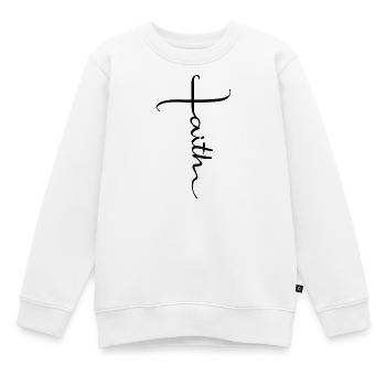 Église de la Foi Église de la Foi Croix de la Bible Jésus - Sweat Premium enfant bio - blanc - Devant - AI Model Kid Male (0cm)