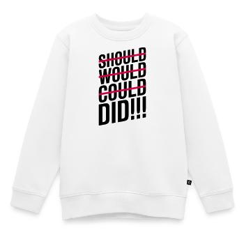 Devrait, voudrait, aurait pu, avait fait motivation - Sweat Premium enfant bio - blanc - Devant - AI Model Kid Male (0cm)
