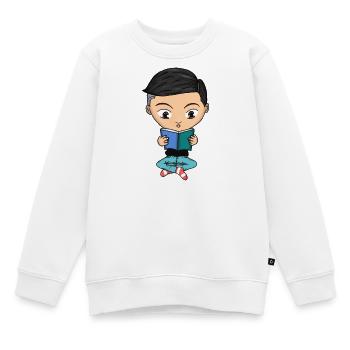 Lesen und Spaß haben - Kinder Premium Organic Sweatshirt - Weiß - Vorne - AI Model Kid Male (0cm)