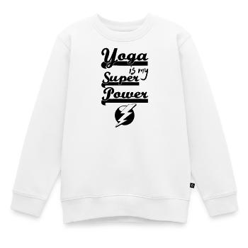 Superpower Yoga - Kids Premium Organic Sweatshirt - white - Front - AI Model Kid Male (0cm)