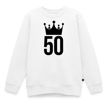 50 années abraham - Sweat Premium enfant bio - blanc - Devant - AI Model Kid Male (0cm)