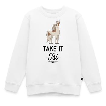 Islandpferd - Kinder Premium Organic Sweatshirt - Weiß - Vorne - AI Model Kid Male (0cm)