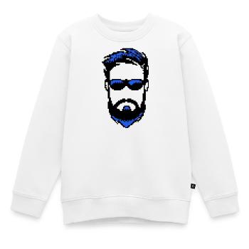 Porteur de barbe Masculinité Barbe Barbe de chèvre - Sweat Premium enfant bio - blanc - Devant - AI Model Kid Male (0cm)