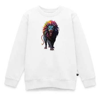Mehrfarbiger Löwe - Kinder Premium Organic Sweatshirt - Weiß - Vorne - AI Model Kid Male (0cm)