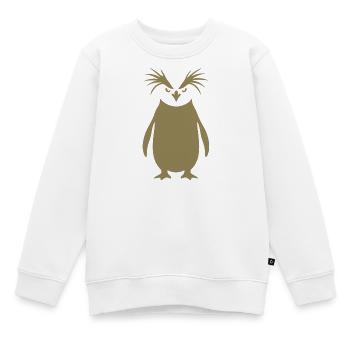 Art minimaliste de la silhouette du pingouin empereur - Sweat Premium enfant bio - blanc - Devant - AI Model Kid Male (0cm)