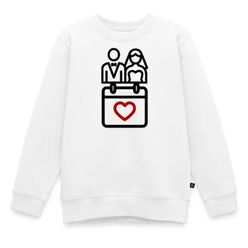 Brautpaar Ehepaar Hochzeit - Kinder Premium Organic Sweatshirt - Weiß - Vorne - AI Model Kid Male (0cm)