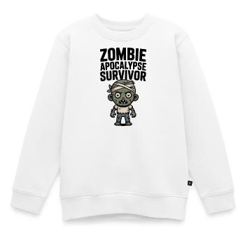 Survivant de l’apocalypse zombie - Sweat Premium enfant bio - blanc - Devant - AI Model Kid Male (0cm)