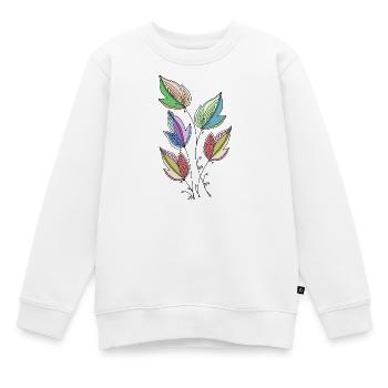 leaves - Kids Premium Organic Sweatshirt - white - Front - AI Model Kid Male (0cm)