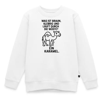 karamel karamell kamel wüste kinder witz - Kinder Premium Organic Sweatshirt - Weiß - Vorne - AI Model Kid Male (0cm)