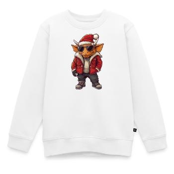 Dinosaurier triceratops Weihnachten Winter - Kinder Premium Organic Sweatshirt - Weiß - Vorne - AI Model Kid Male (0cm)