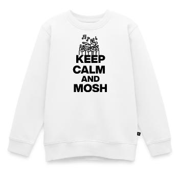 KEEP CALM AND MOSH! FESTIVALSOMMER PARTY s - Kinder Premium Organic Sweatshirt - Weiß - Vorne - AI Model Kid Male (0cm)