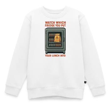 Faux réfrigérateur de laboratoire | Humour en microbiologie - Sweat Premium enfant bio - blanc - Devant - AI Model Kid Male (0cm)