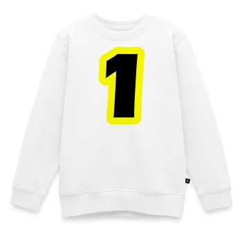 1 Zahl symbol - Kinder Premium Organic Sweatshirt - Weiß - Vorne - AI Model Kid Male (0cm)