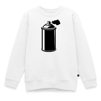 Bombe de peinture - Sweat Premium enfant bio - blanc - Devant - AI Model Kid Male (0cm)