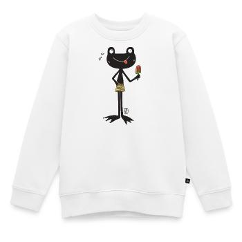 Grenouille avec glace - Sweat Premium enfant bio - blanc - Devant - AI Model Kid Male (0cm)