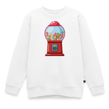 Machine à boules de chewing-gum - Sweat Premium enfant bio - blanc - Devant - AI Model Kid Male (0cm)