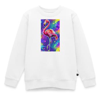 Flamingo - Kinder Premium Organic Sweatshirt - Weiß - Vorne - AI Model Kid Male (0cm)