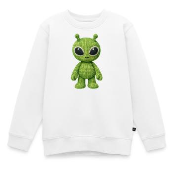 Knitted Alien - Kids Premium Organic Sweatshirt - white - Front - AI Model Kid Male (0cm)