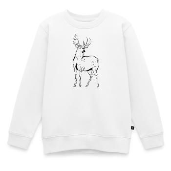 cerf - Sweat Premium enfant bio - blanc - Devant - AI Model Kid Male (0cm)