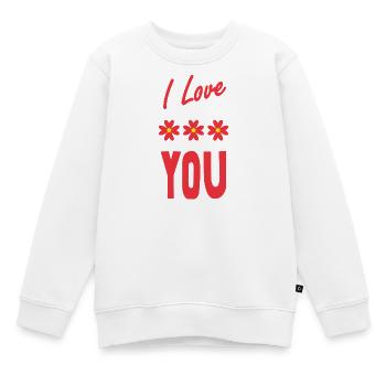 VALENTINSTAG. Junggesellinnenabschied. ICH LIEBE DICH. ICH LIEBE DICH. LIEBE - Kinder Premium Organic Sweatshirt - Weiß - Vorne - AI Model Kid Male (0cm)