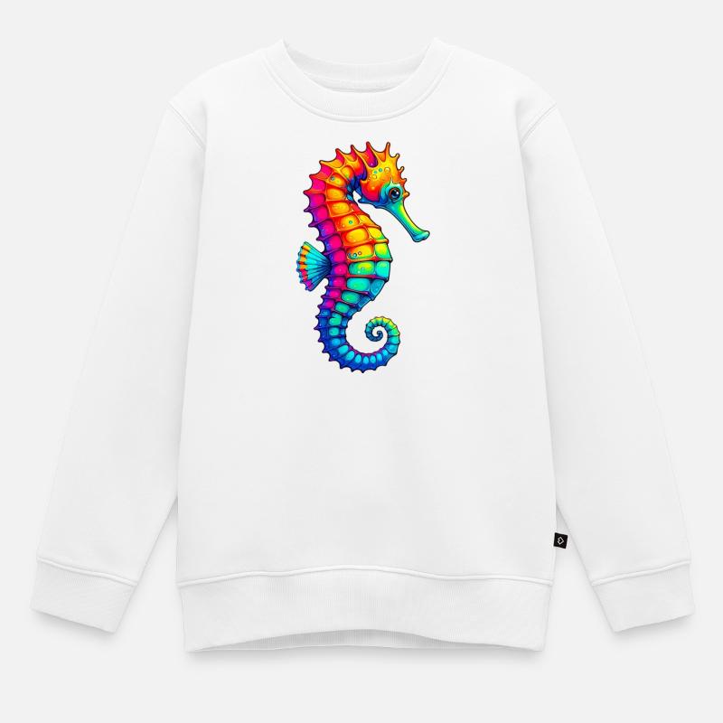 Seepferdchen - Kinder Premium Organic Sweatshirt - Weiß