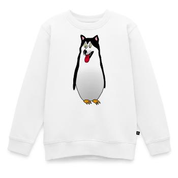 Pinguin Hund - Kinder Premium Organic Sweatshirt - Weiß - Vorne - AI Model Kid Male (0cm)