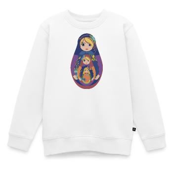 Traditionelle Matroschka  - Kinder Premium Organic Sweatshirt - Weiß - Vorne - AI Model Kid Male (0cm)