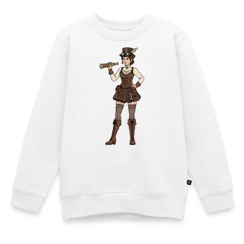Steampunk Frau - Kinder Premium Organic Sweatshirt - Weiß - Vorne - AI Model Kid Male (0cm)