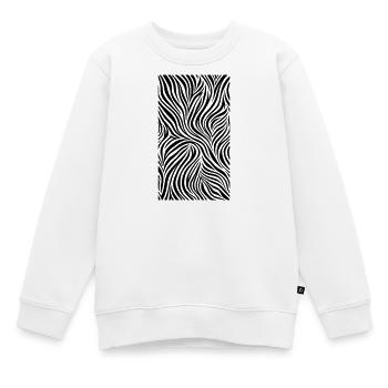 Zebrastreifen Zebra Muster Streifen schwarz weiß - Kinder Premium Organic Sweatshirt - Weiß - Vorne - AI Model Kid Male (0cm)