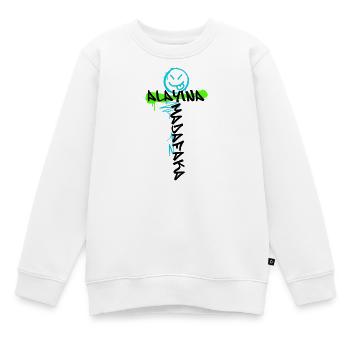 MADAFAKA - Kinder Premium Organic Sweatshirt - Weiß - Vorne - AI Model Kid Male (0cm)