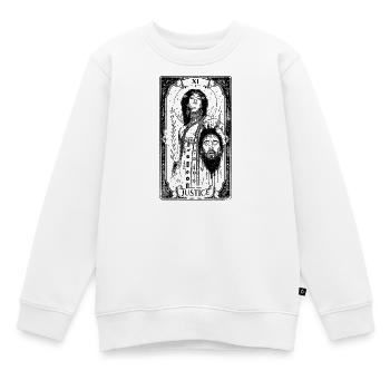 Justice – Judith & Holopherne Tarot Card Sticker - Sweat Premium enfant bio - blanc - Devant - AI Model Kid Male (0cm)
