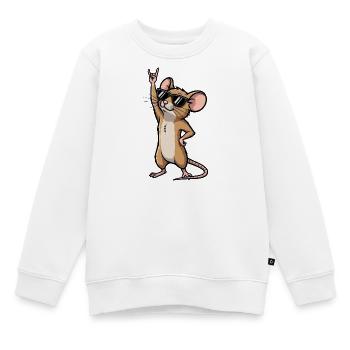 Coole Maus Ratte Rock Musiker Comic - Kinder Premium Organic Sweatshirt - Weiß - Vorne - AI Model Kid Male (0cm)