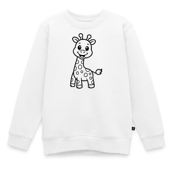Cute Giraffe Kids Animal Motif - Kids Premium Organic Sweatshirt - white - Front - AI Model Kid Male (0cm)